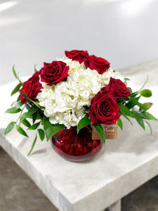 Simply Elegance Roses Hydrangea Arrangement