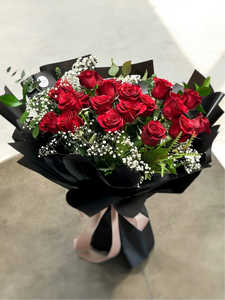 Hand-tied Two Dozen Red Rose Bouquet